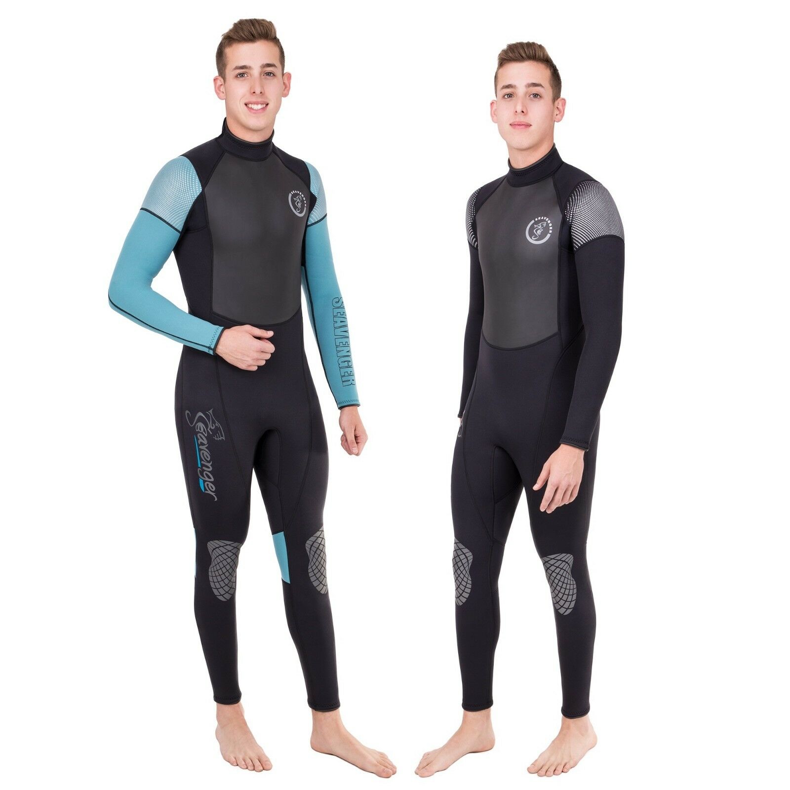 Pre-owned Seavenger Men’s 3mm Neoprene Wetsuit With Rubberized Front Panel Bk.tl