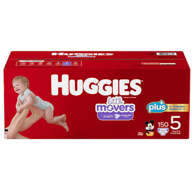 Huggies Little Movers  Baby Diapers, Size 5: 27lbs And Up, 144 Count  Cws