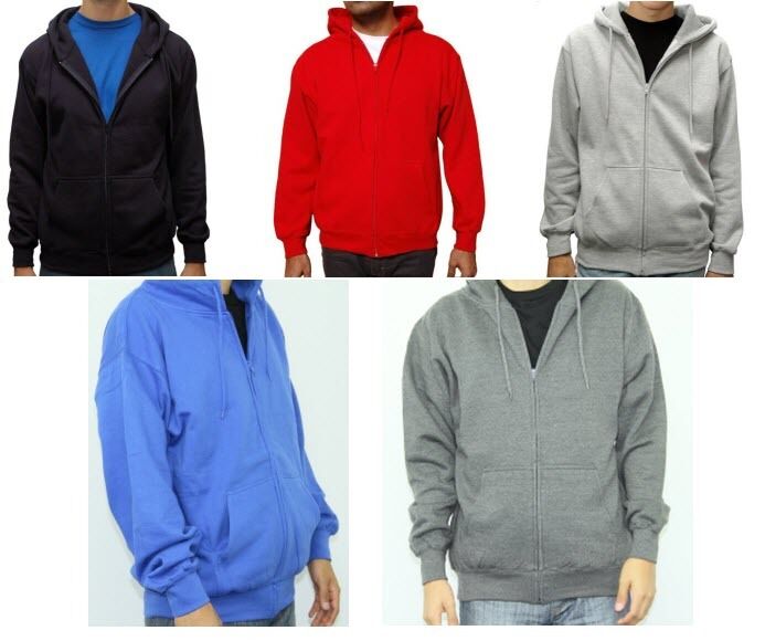 Men's Premium Full Zip Up Hoodie Classic Zipper Hooded Sweatshirt Cotton Soft