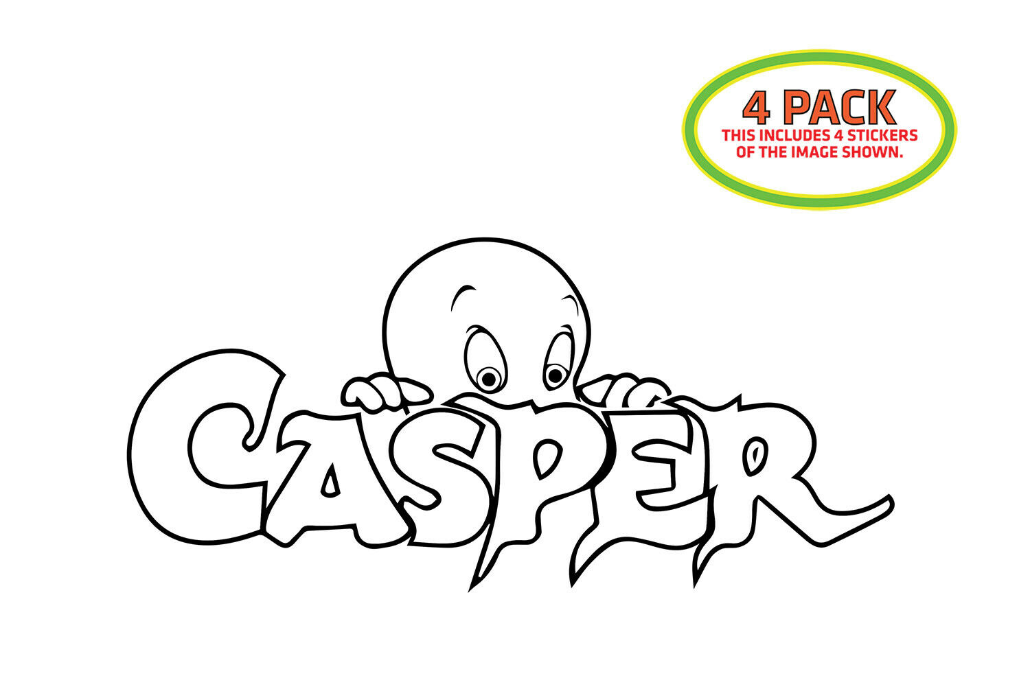 Casper Sticker Vinyl Decal 4 Pack