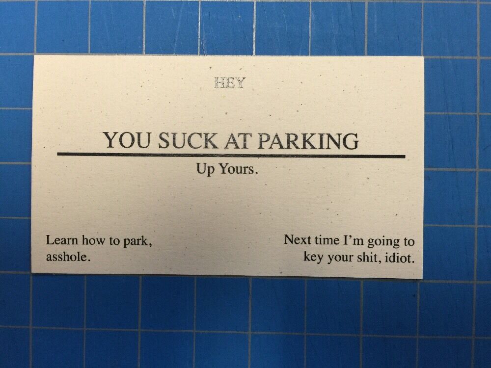 You Suck At Parking Offensive Business Cards - Pack Of 25