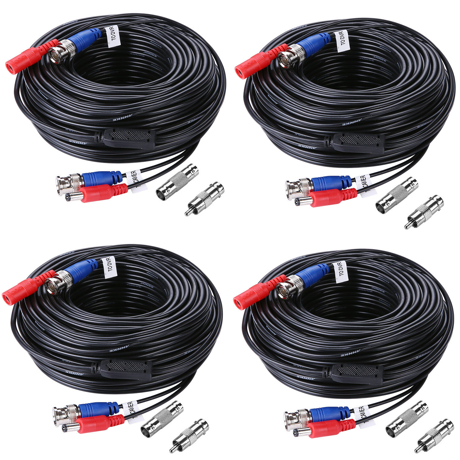 Sannce 4x 100ft 30m Video Power Bnc Extend Cable For Security Camera System