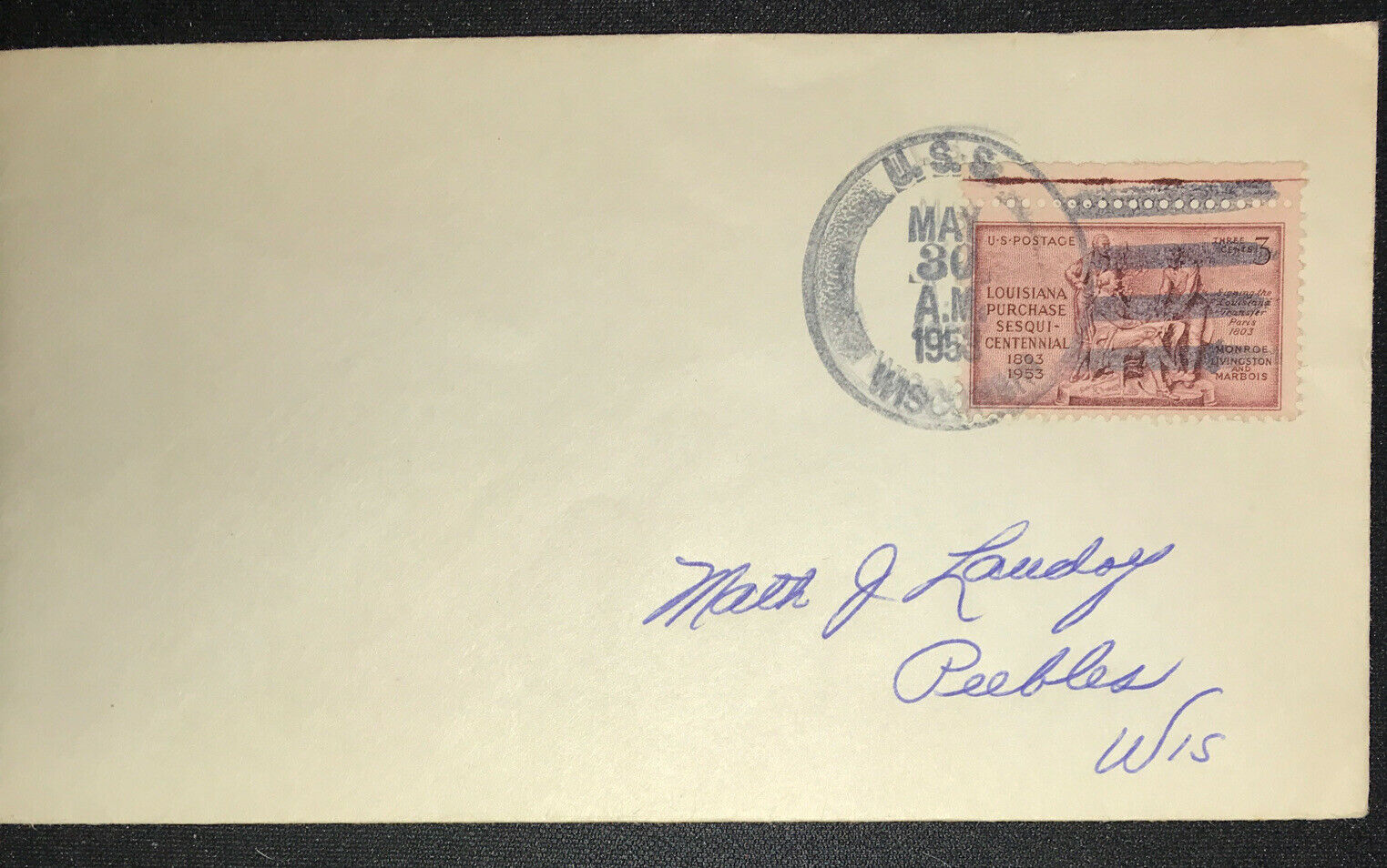 Us Naval Cover Cancel Postmark Uss Wisconsin 1953