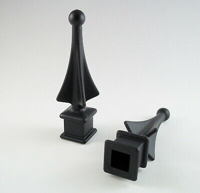 10 Each (1/2-inch) Black Plastic Picket Fence Finial Tops 1-30 4-side Spire