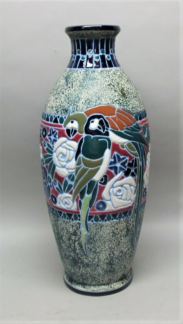 Large 19.5" Signed Amphora Art Austrian Nouveau Deco Pottery Vase  C. 1920