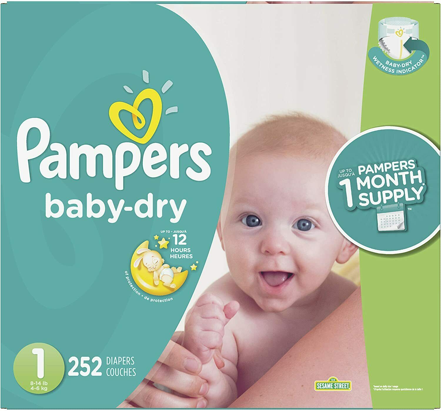 Pampers Baby Dry Diapers Mega Pack (choose Size)