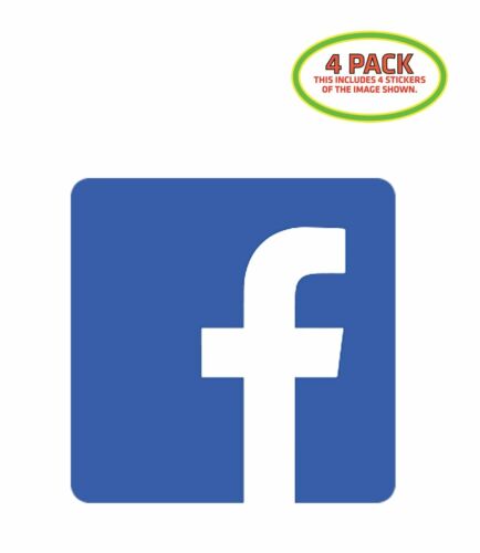 Facebook Logo Sticker Vinyl Decal 4 Pack