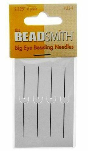 Beadsmith Big Eye Needles 2.125" Beading (set Of 4) - Easiest Needle To Thread