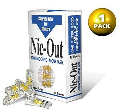 Nic Out Cigarette Filters - Removes Tar - Quit Smoking (30 Filters Per Pack)